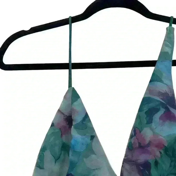 NWT Lulus Garden of Glamour Green Floral One-Shoulder Maxi Dress Cocktail Small - Picture 8 of 15